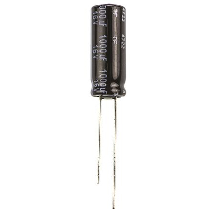 Panasonic 1000μF Aluminium Electrolytic Aluminium Electrolytic Capacitor 16V dc, Radial, Through Hole - EEUFR1C102L