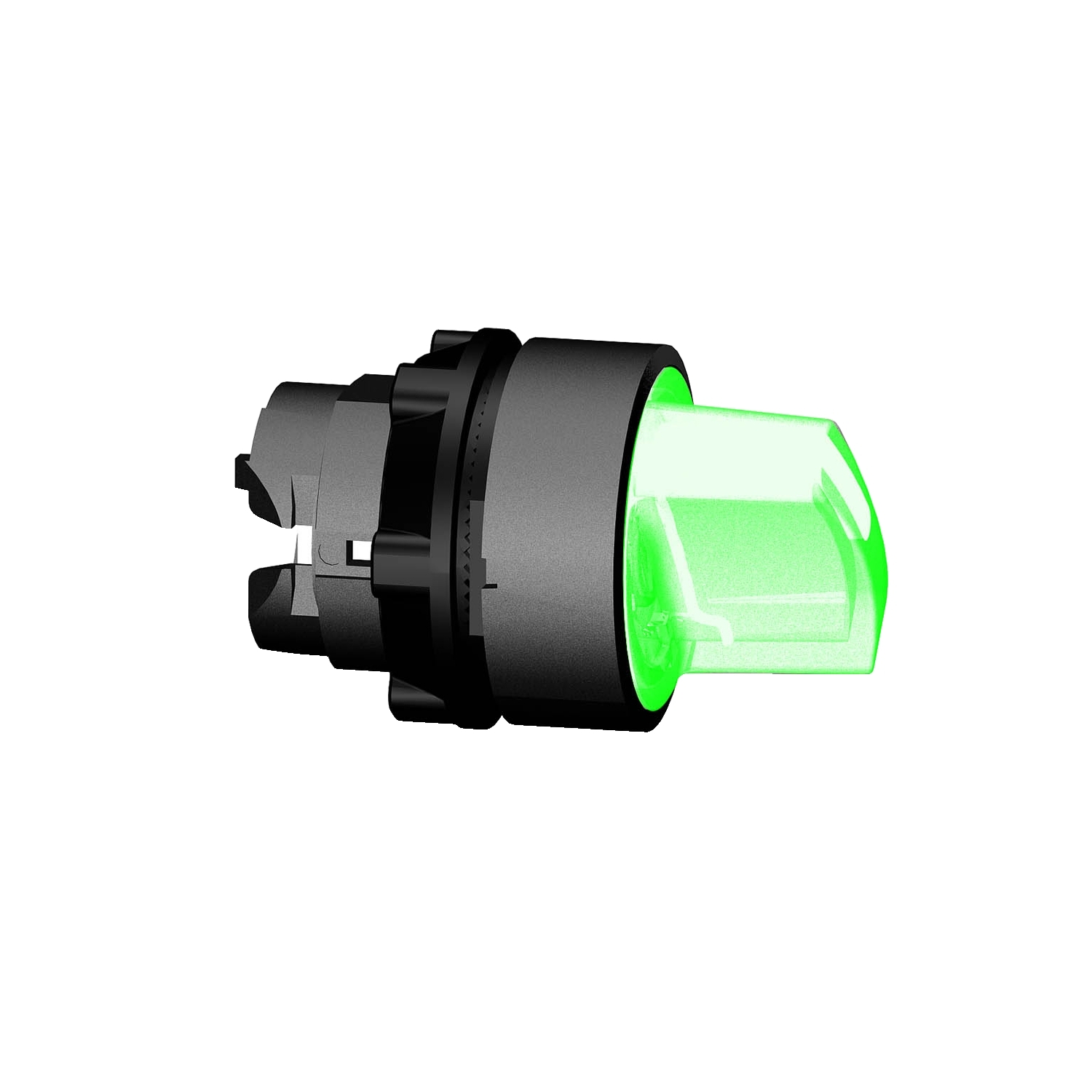Schneider Electric ZB5 Series 2 Position Selector Switch Head, 22mm Cutout, Green Handle