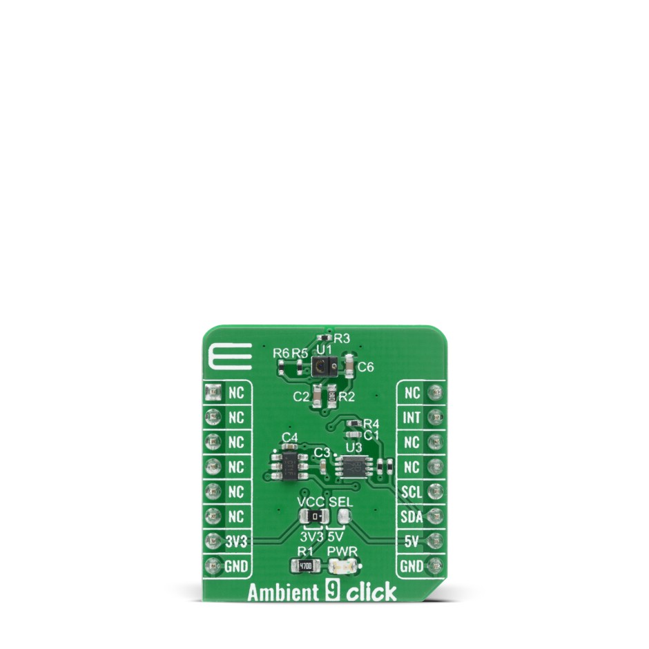 MikroElektronika Ambient 9 Click Sensor Add-On Board for APDS-9160-003 display management, Devices needing ambient light