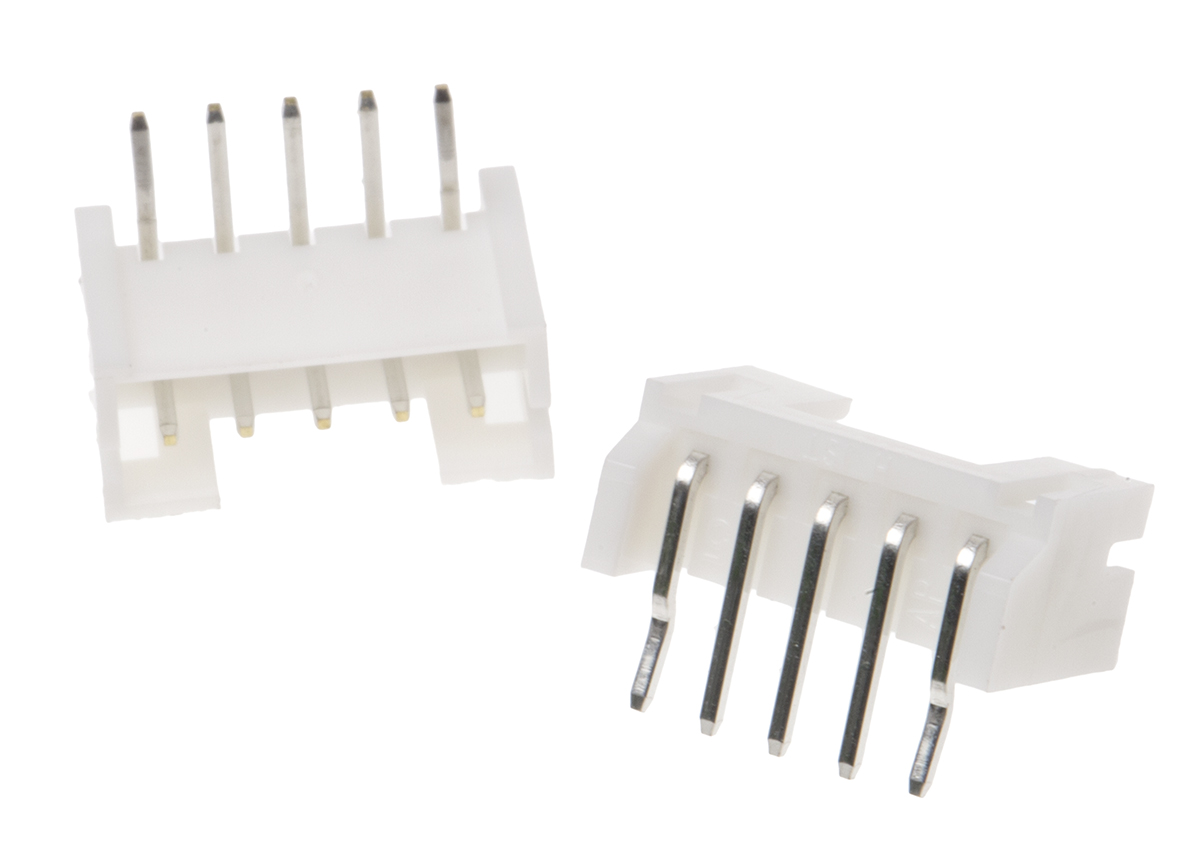 JST PH Series Right Angle Through Hole PCB Header, 5 Contact(s), 2 mm Pitch, 1 Row, Shrouded
