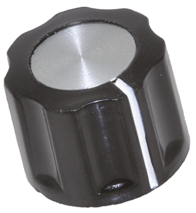 TE Connectivity 15.9mm Black Potentiometer Knob for 6.35mm Shaft Splined, PKE60B1/4