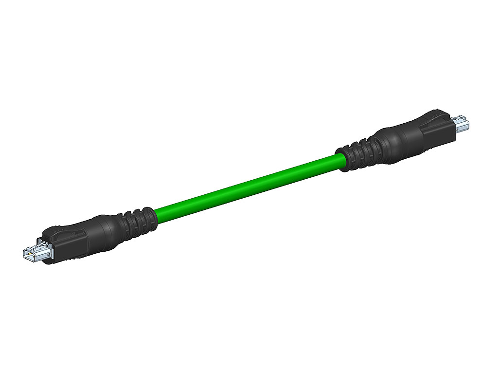 Molex220957, 5m, Green SPE to Male SPE Male, Shielded PUR Shielded, Terminated Polyurethane Sheath