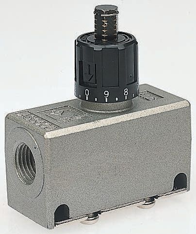 SMC AS Series Threaded Flow Regulator, G 1/4 Female Inlet Port x G 1/4 Female Outlet Port