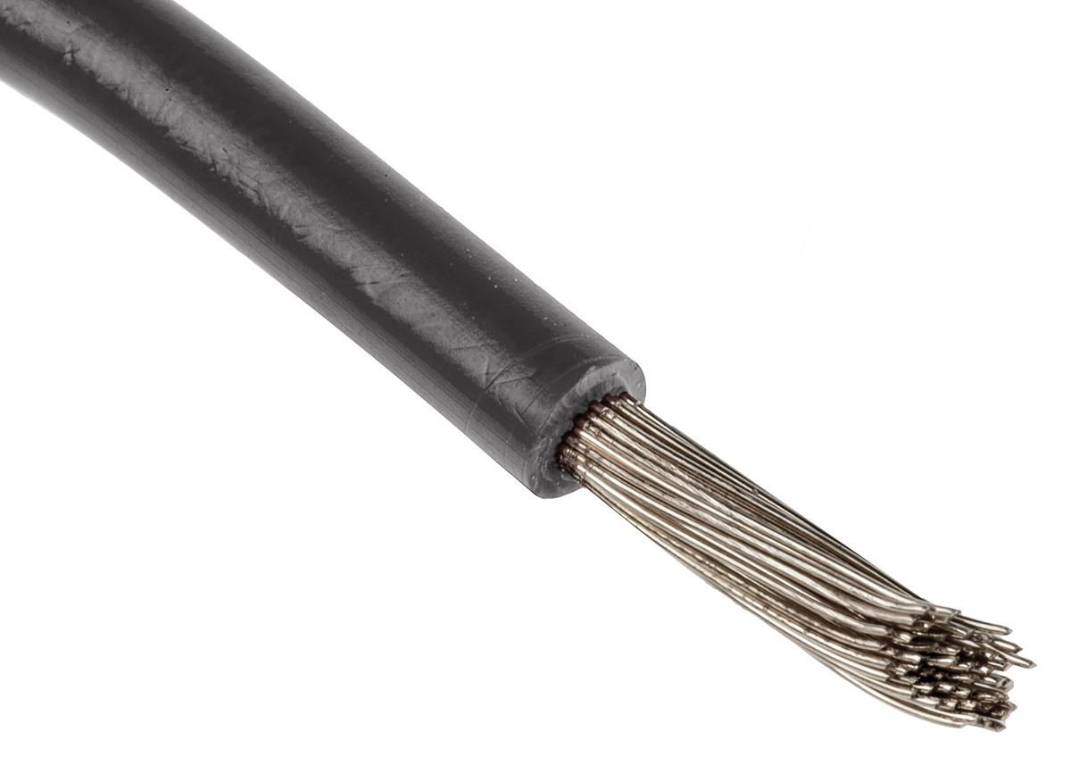 RS PRO Black Hook Up Wire, 16 AWG, 19/0.3 mm, 100m, ETFE Insulation