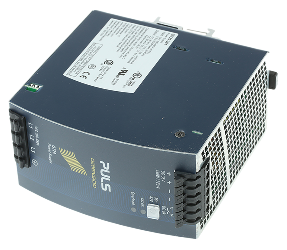 PULS DIMENSION Q Switched Mode DIN Rail Power Supply, 380 → 480V ac ac Input, 36V dc dc Output, 13.3A Output,