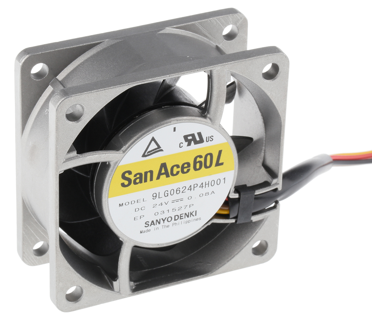 Sanyo Denki San Ace 9LG Series Axial Fan, 24 V dc, DC Operation, 47m³/h, 1.92W, 80mA Max, 60 x 60 x 25mm