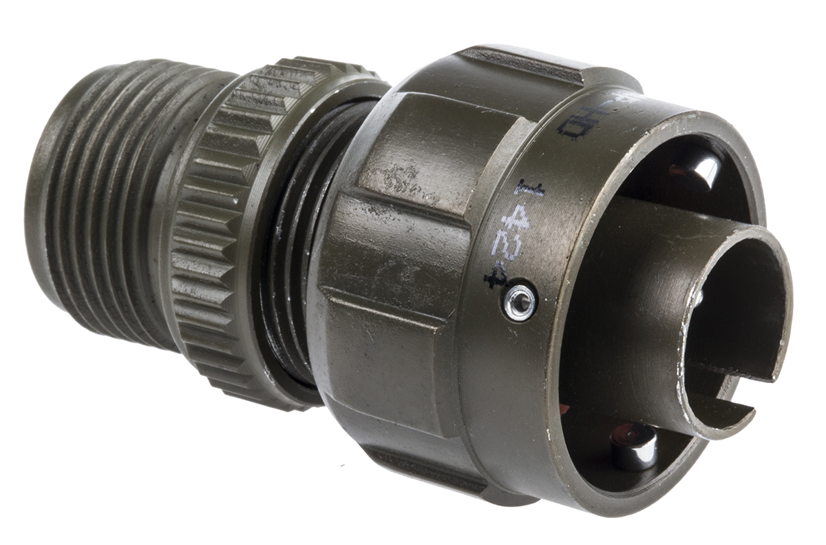 Amphenol Limited, 97B, Brass 2 Way Cable Mount MIL Spec Circular Connector Plug, Pin Contacts,Shell Size 10SL, Bayonet