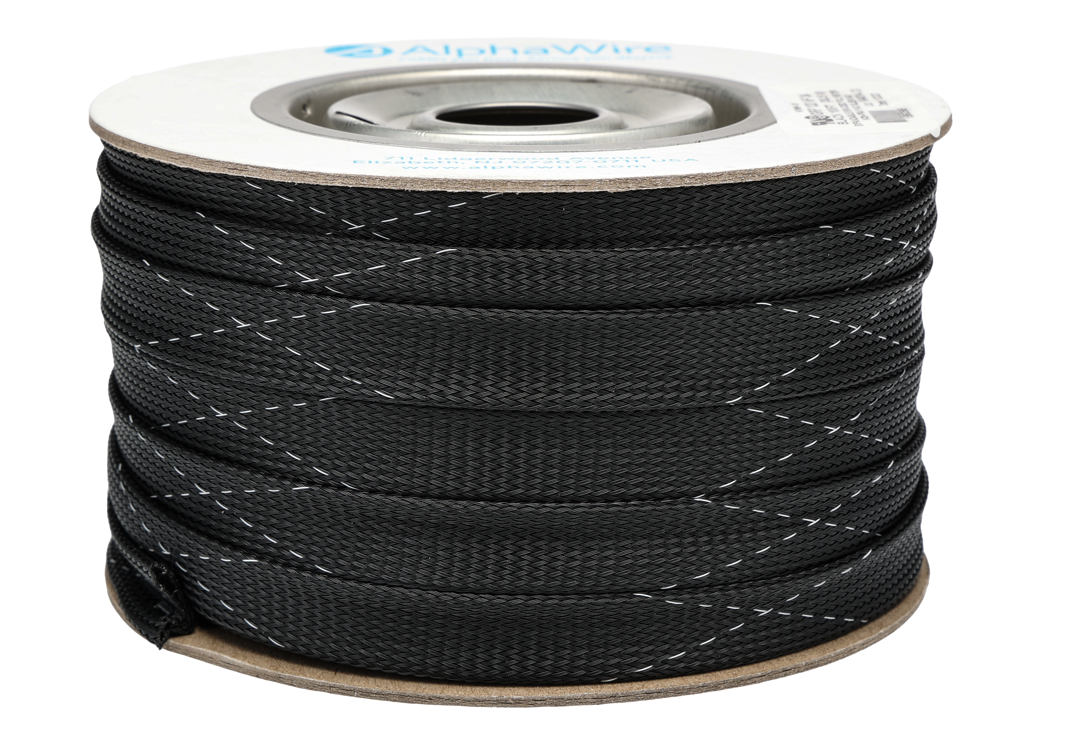 Alpha Wire Expandable Braided PET Black Cable Sleeve, 1in Diameter, 100ft Length, FIT Wire Management Series
