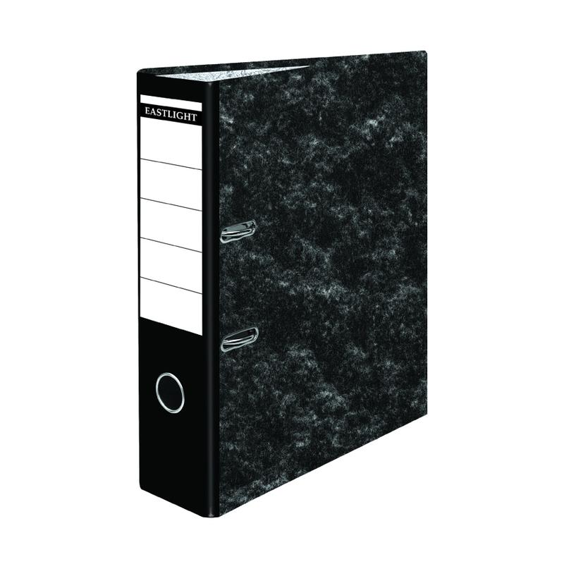 PLASTOREG Black, Grey A4 Lever Arch Clip File, Ring Binder