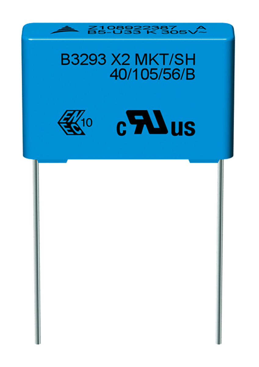 EPCOS B3293 Metallised Polyester Film Capacitor, 305V ac, ±10%, 220nF, Through Hole