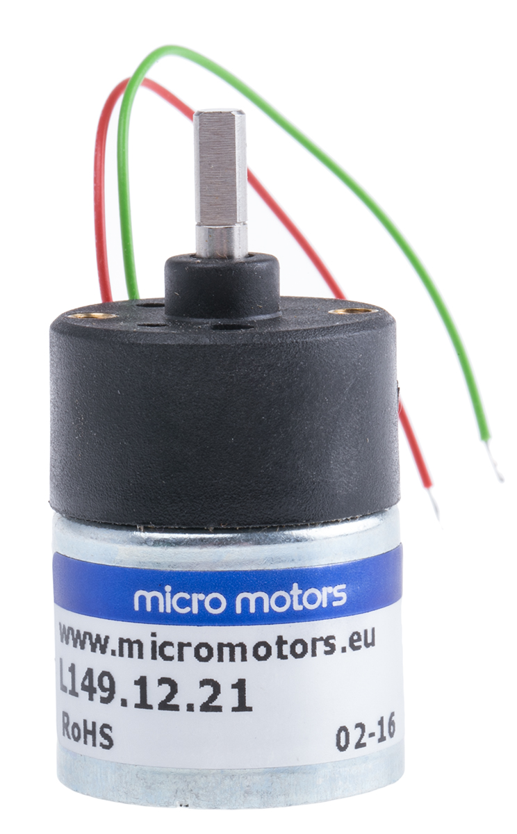 Micromotors Brushed Geared DC Geared Motor, 12 V dc, 2.5 Ncm, 80 rpm, 4mm Shaft Diameter