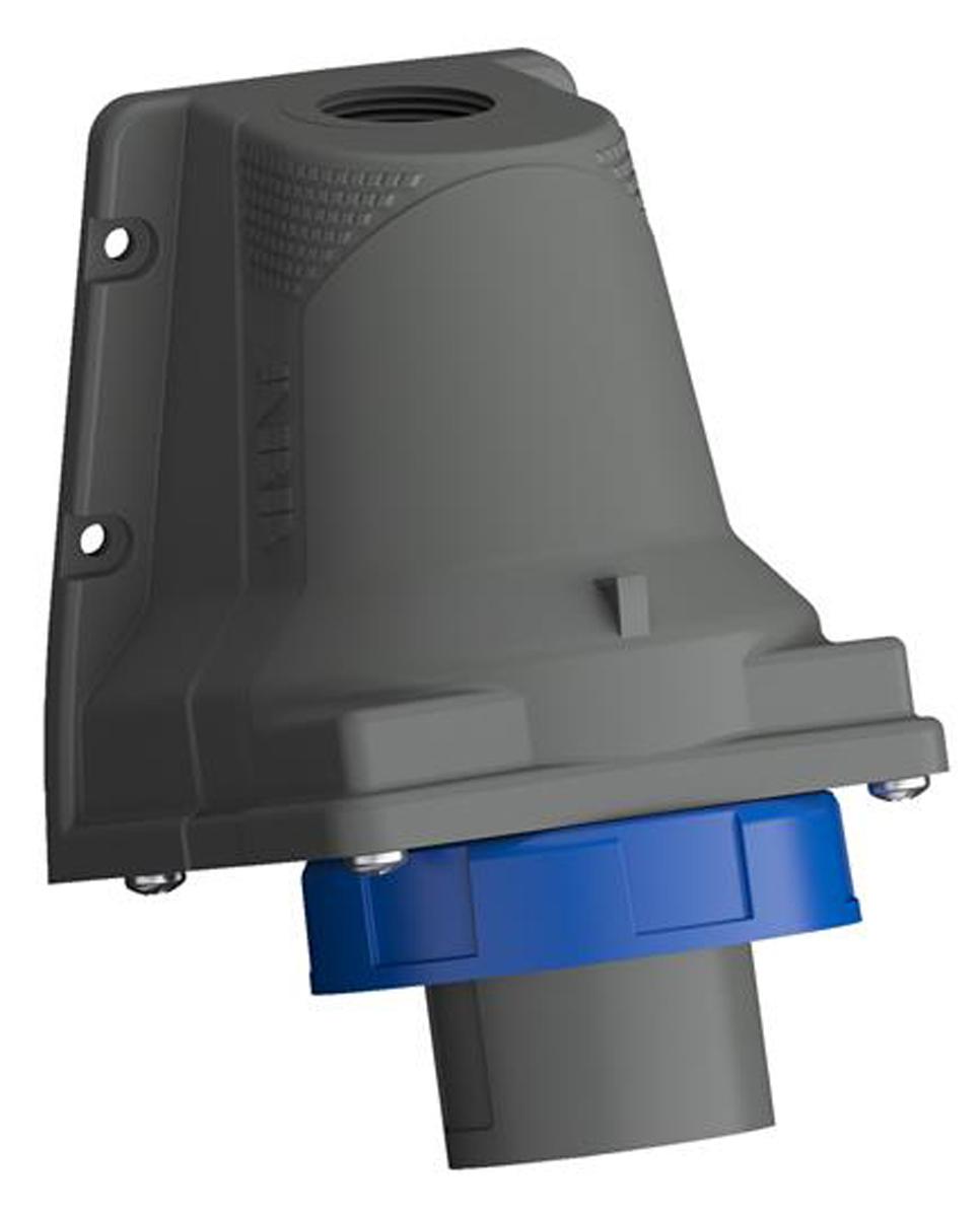 Amphenol Industrial, Easy & Safe IP67 Blue Wall Mount 2P + E Right Angle Industrial Power Plug, Rated At 16A, 230 V