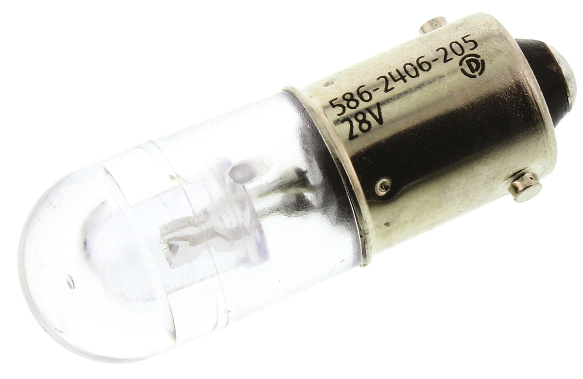 Dialight White LED Indicator Lamp, 28V dc, BA9s Base, 10mm Diameter, 412mcd