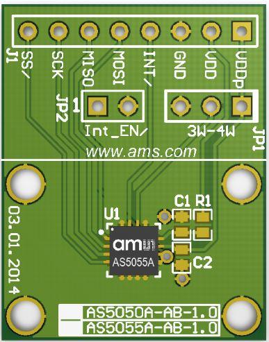 ams OSRAM AS5055A-QF_EK_AB Rotary Angle Sensor Adapter Board for AS5055A AS5055A