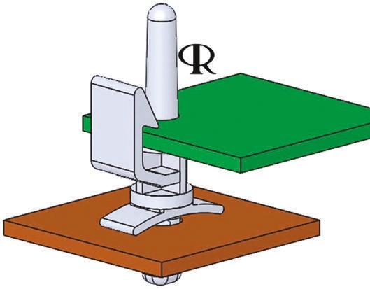 EHCBS-6-01, 9.5mm High Nylon PCB Support Pillar for 3.18mm PCB Hole, 14.2mm Base