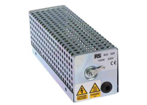 RS PRO Enclosure Heater, 110V ac, 150W Output, 150W Input, 280°C, 70mm x 67mm x 191mm