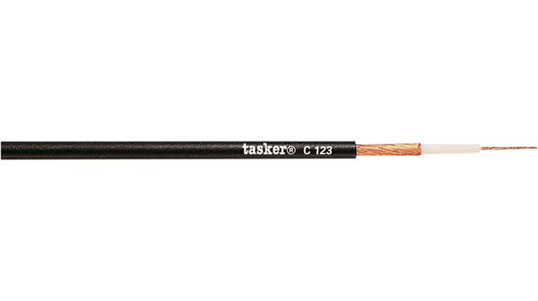Tasker 1 Core Microphone Cable, 1x0.25 mm² CSA Screened, 4.5mm od, 100m, Black