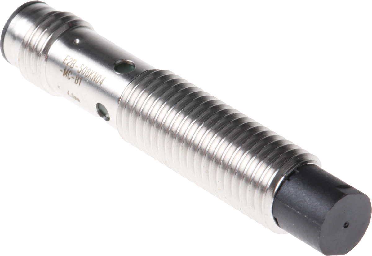 Omron Inductive Threaded Barrel Proximity Sensor, M8, 4 mm Detection, PNP NO, 12 → 24 V dc