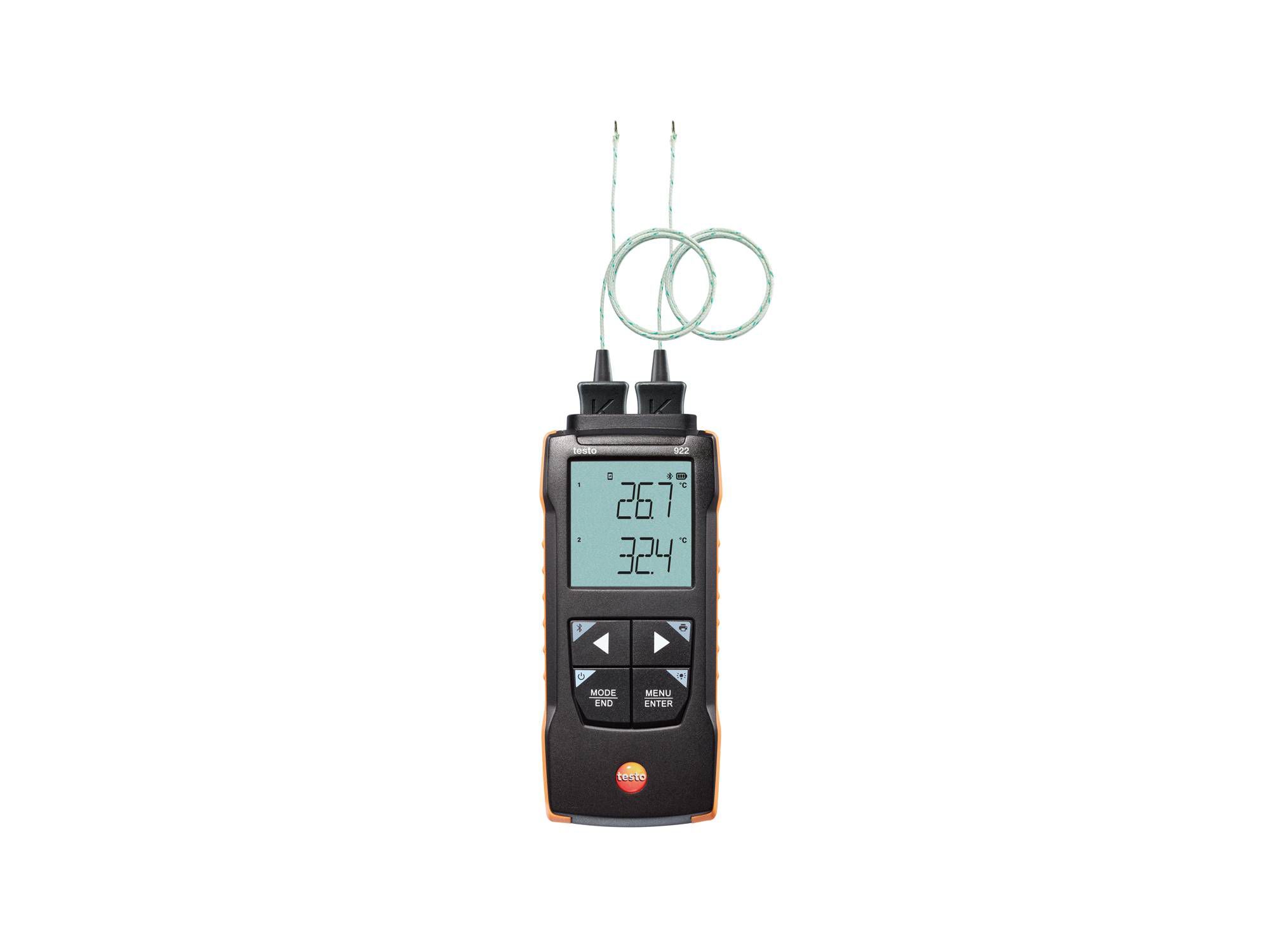 Testo 922 Differential Digital Thermometer for Heating System, Ventilation System Use, K Probe, +1000°C Max