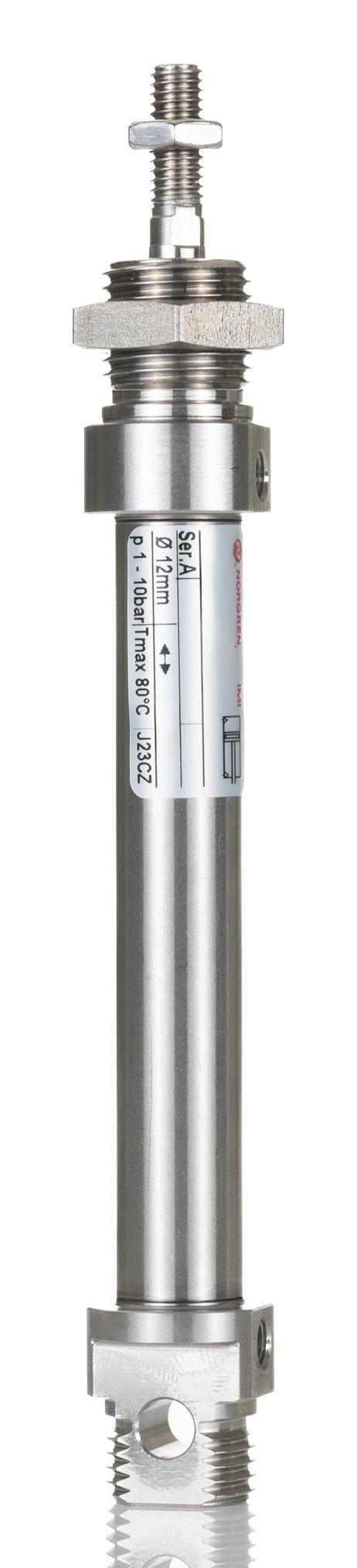 Norgren Double Acting Cylinder - KM/8012/M/25 12 mm Bore, 25 mm KM/8000/M Series, Double Acting Acting
