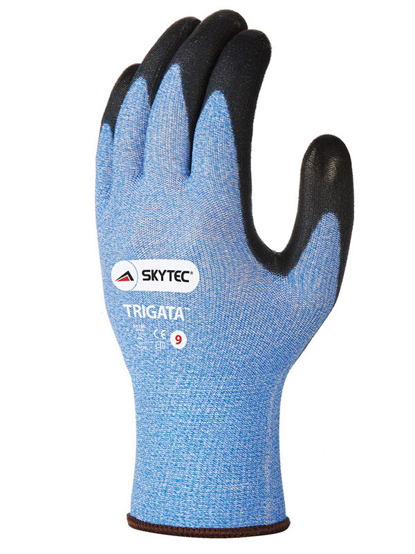 Skytec Trigata Blue Polyurethane Work Gloves, Size 10, Polyurethane Coating
