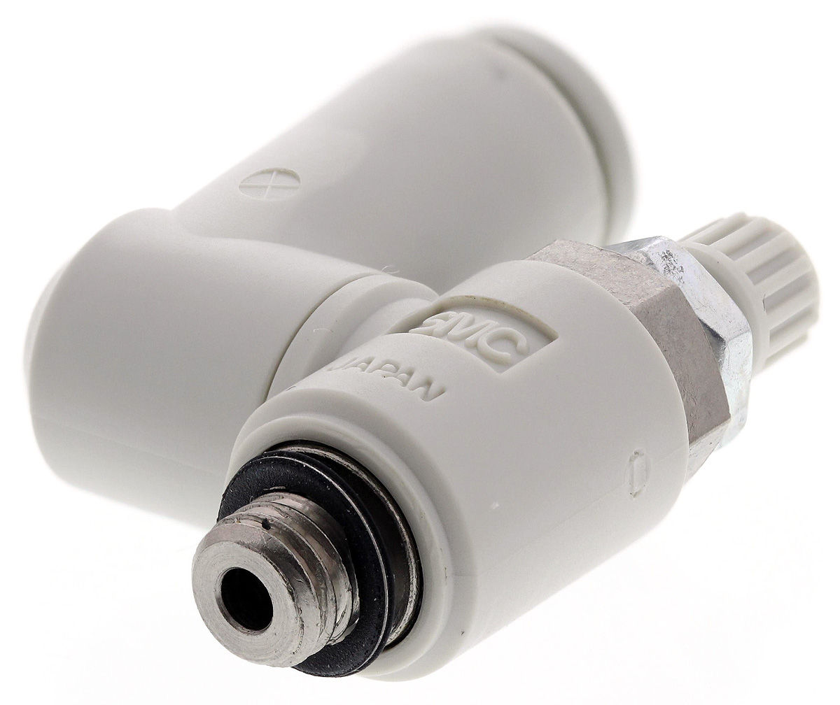 SMC AS Series Threaded Flow Regulator, M5 x 0.8 Male Inlet Port x M5 x 0.8 Male Outlet Port x 4mm Tube Outlet Port