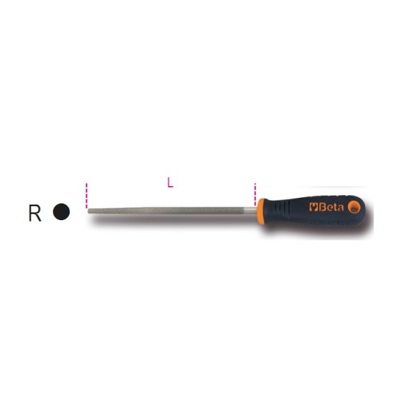 BETA 200mm, Rough, Round Engineers File With Soft-Grip Handle