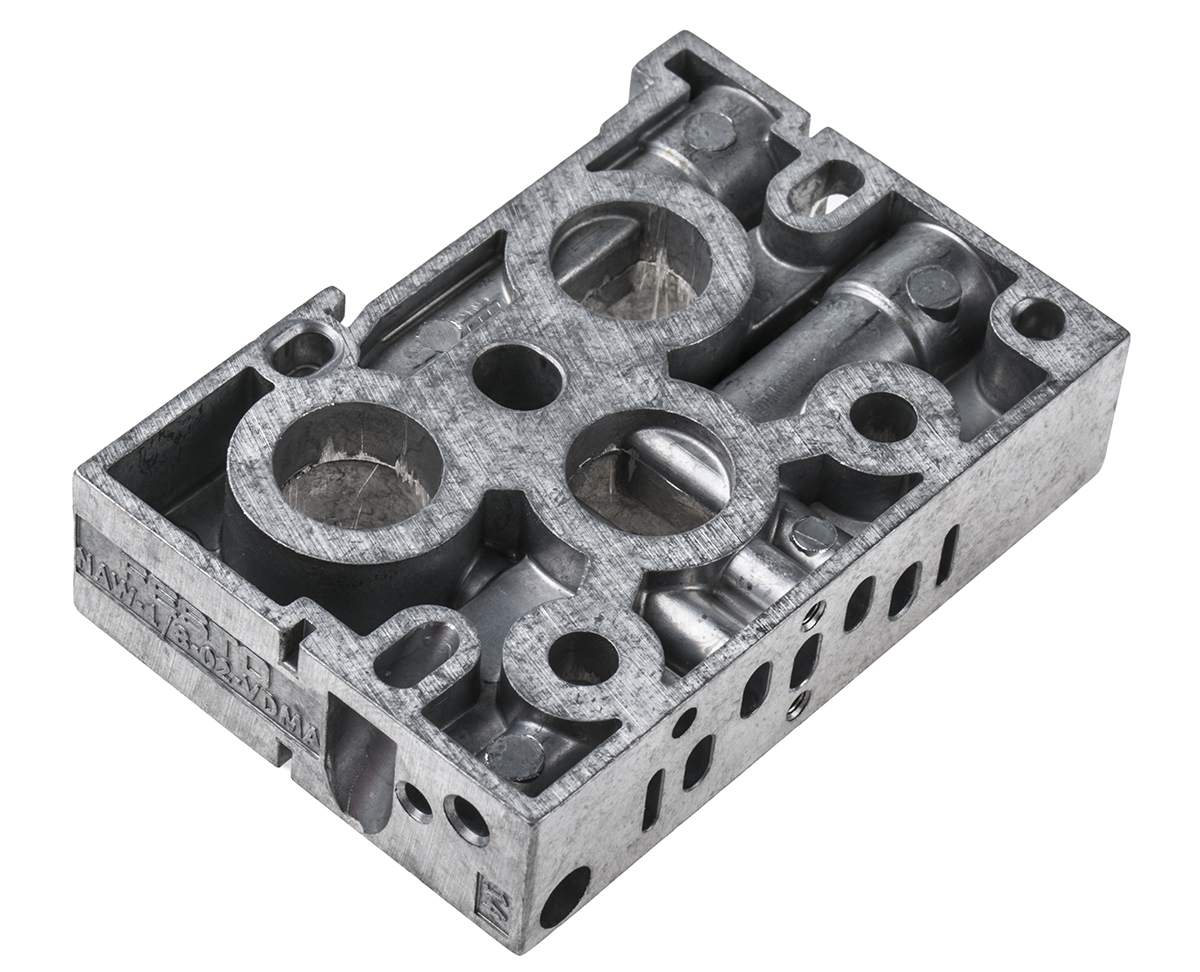Festo NAW series 2 station G 1/8 Sub Base for use with Solenoid Valves, VSPA Pneumatic Valves, 161110