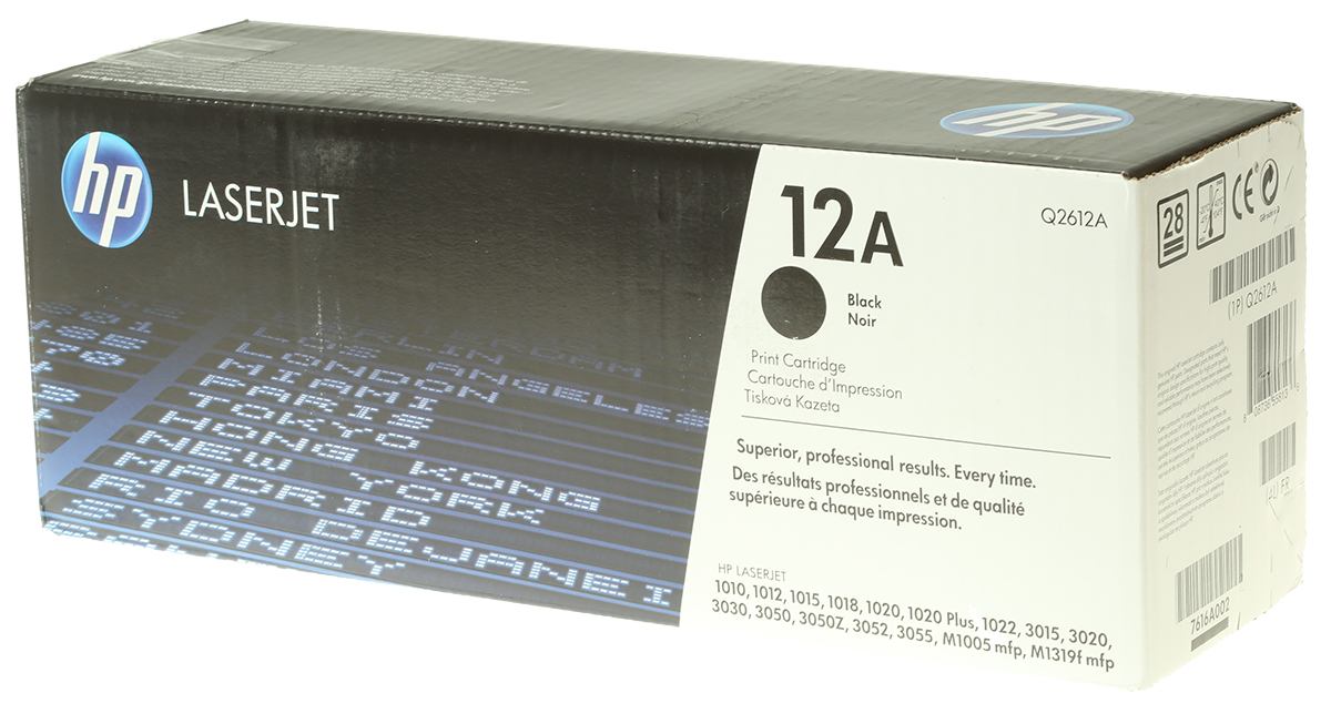Hewlett Packard Q2612A Black Toner Cartridge,  HP Compatible