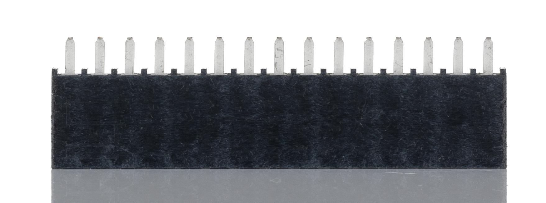 Samtec SSW Series Straight Through Hole Mount PCB Socket, 15-Contact, 1-Row, 2.54mm Pitch, Solder Termination
