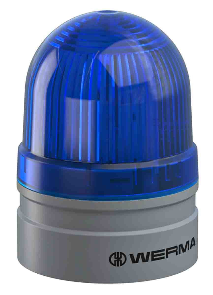 Werma EvoSIGNAL Mini Series Blue Blinking Beacon, 115 → 230 V ac, Base Mount, LED Bulb, IP66