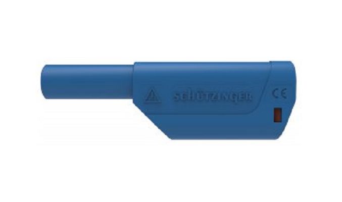 Schutzinger Yellow Male Banana Plug, Screw Termination, 32A, 1kV, Nickel Plating