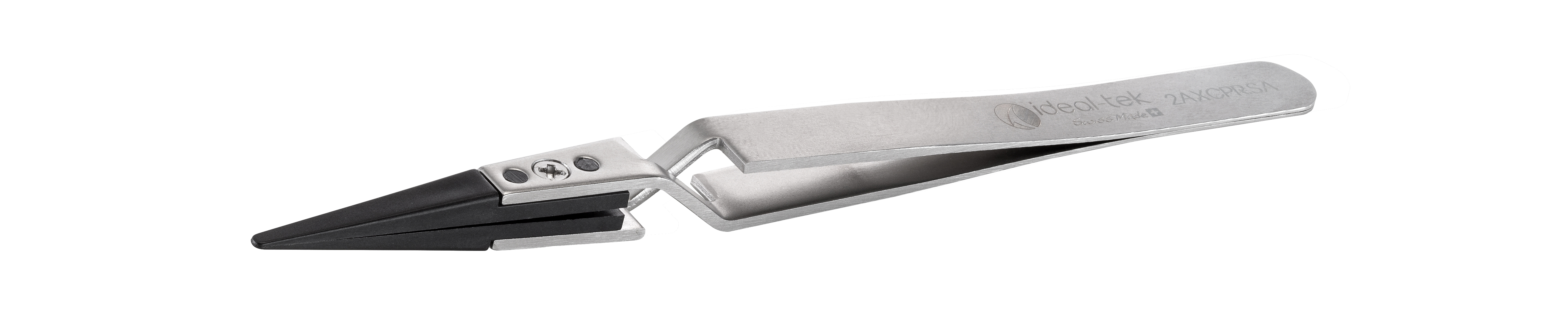ideal-tek 130 mm, PEEK (Tip), Stainless Steel (Body), Flat; Rounded, ESD Tweezers