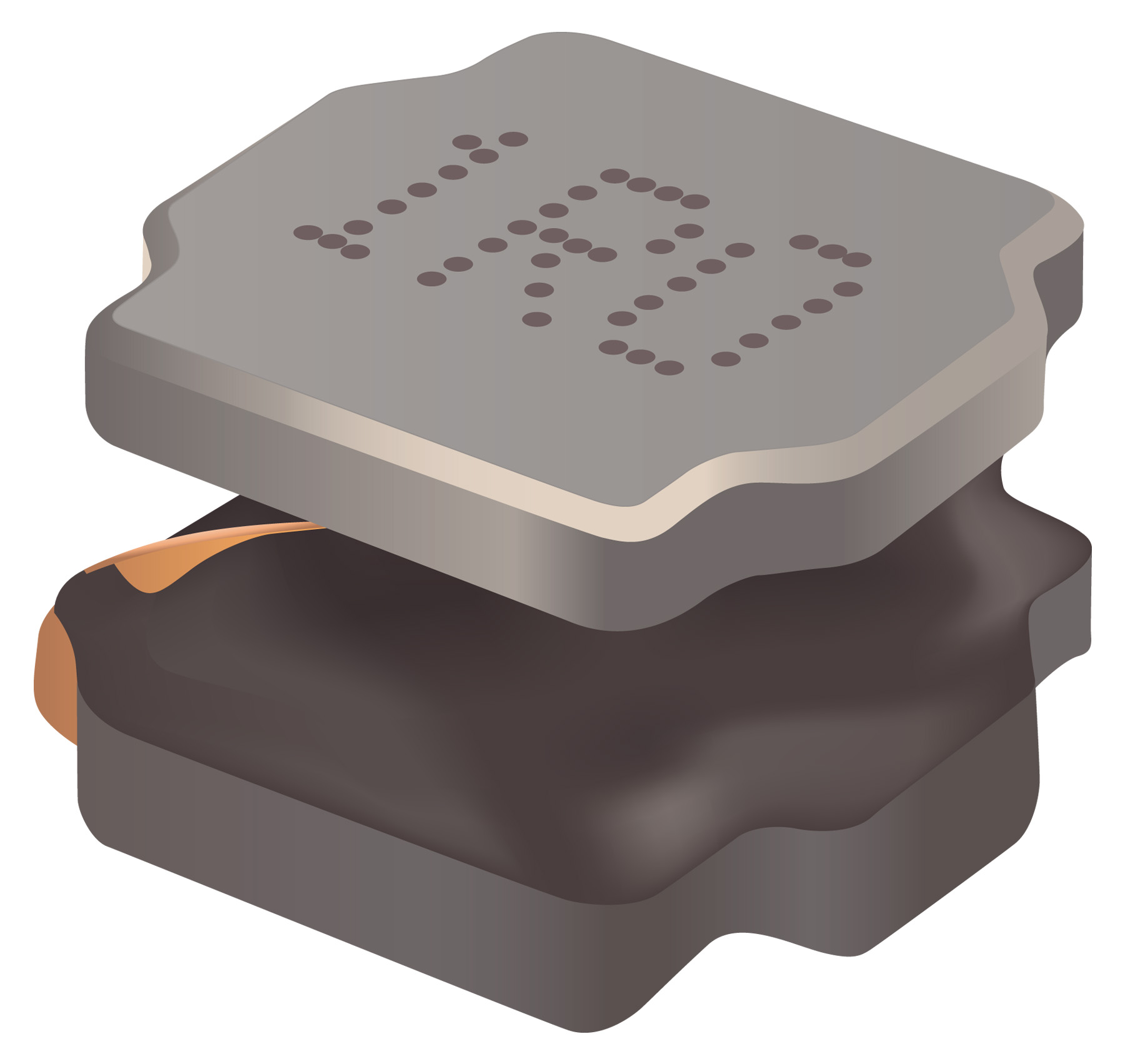 Bourns, SRN6045TA, 6045T Yes Surface Mount Inductor with a Ferrite Core, 68 μH Semi Shielded 20 % 920 mA Idc Q:15