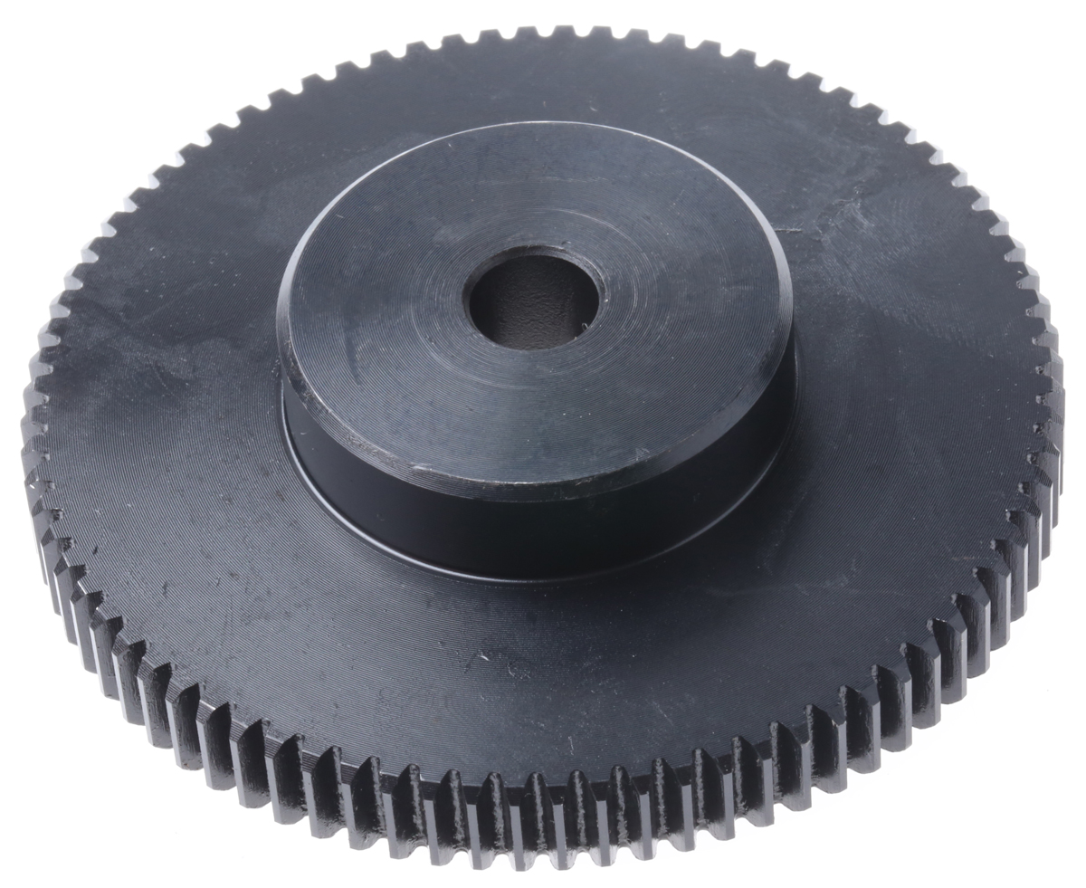 RS PRO Steel 80 Teeth Spur Gear, 1 Module, 10mm Bore Diam, 80mm Pitch Diam, 40mm Hub Diam