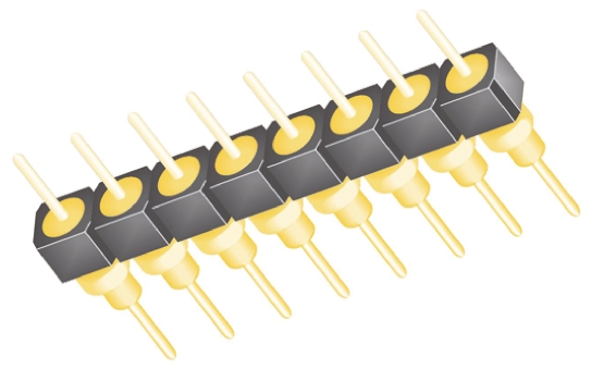 Samtec BBS Series Straight Through Hole Pin Header, 8 Contact(s), 2.54 mm Pitch, 1 Row, Unshrouded