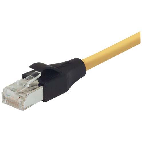 L-ComTRD, 7ft Cat5e, Yellow RJ45 to Male RJ45 Male, Aluminium/Polyester Foil Shielded, Terminated PVC Sheath