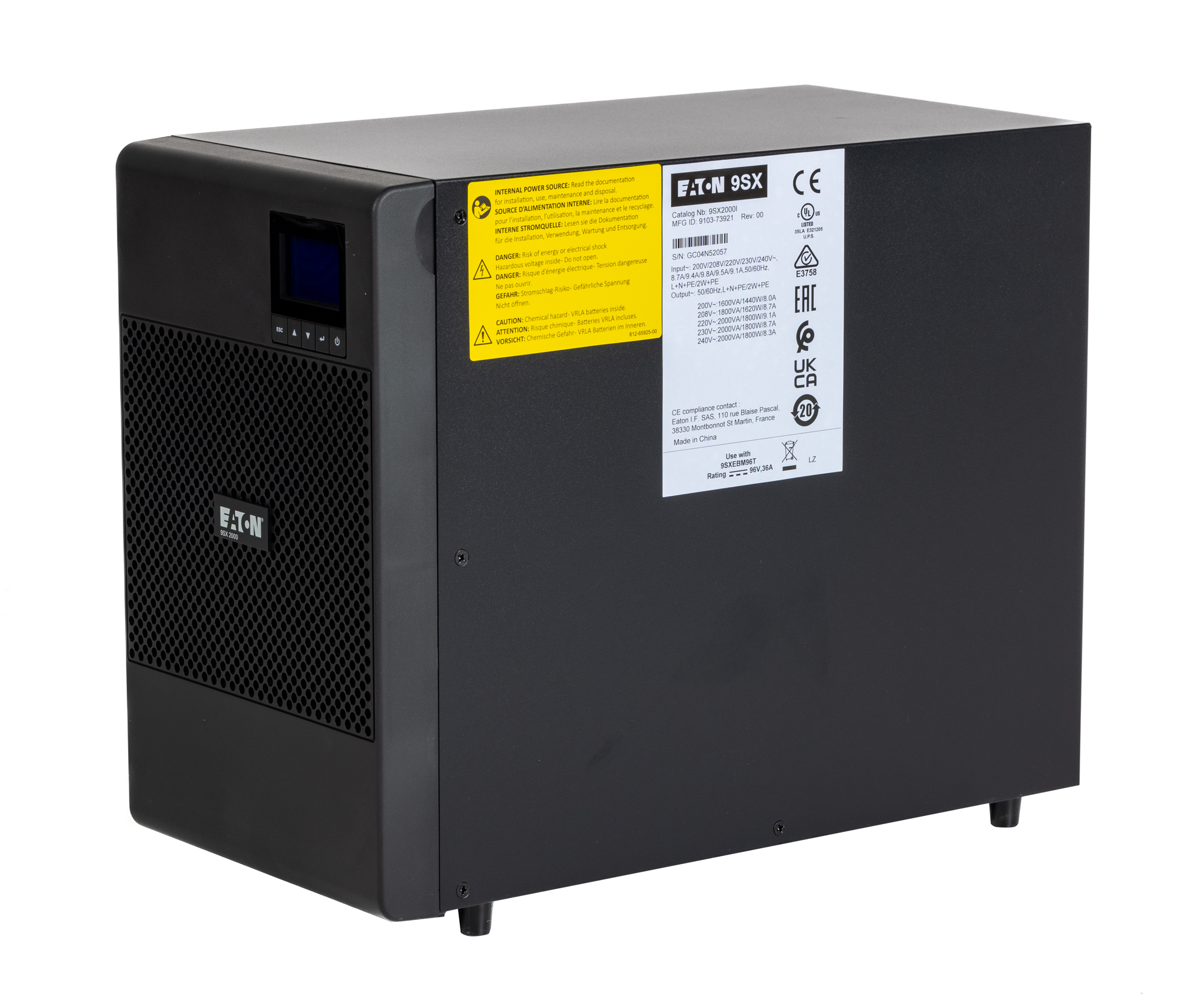 Eaton 190 → 276V ac Input Stand Alone Uninterruptible Power Supply, 2000VA (1.8kW), 9SX