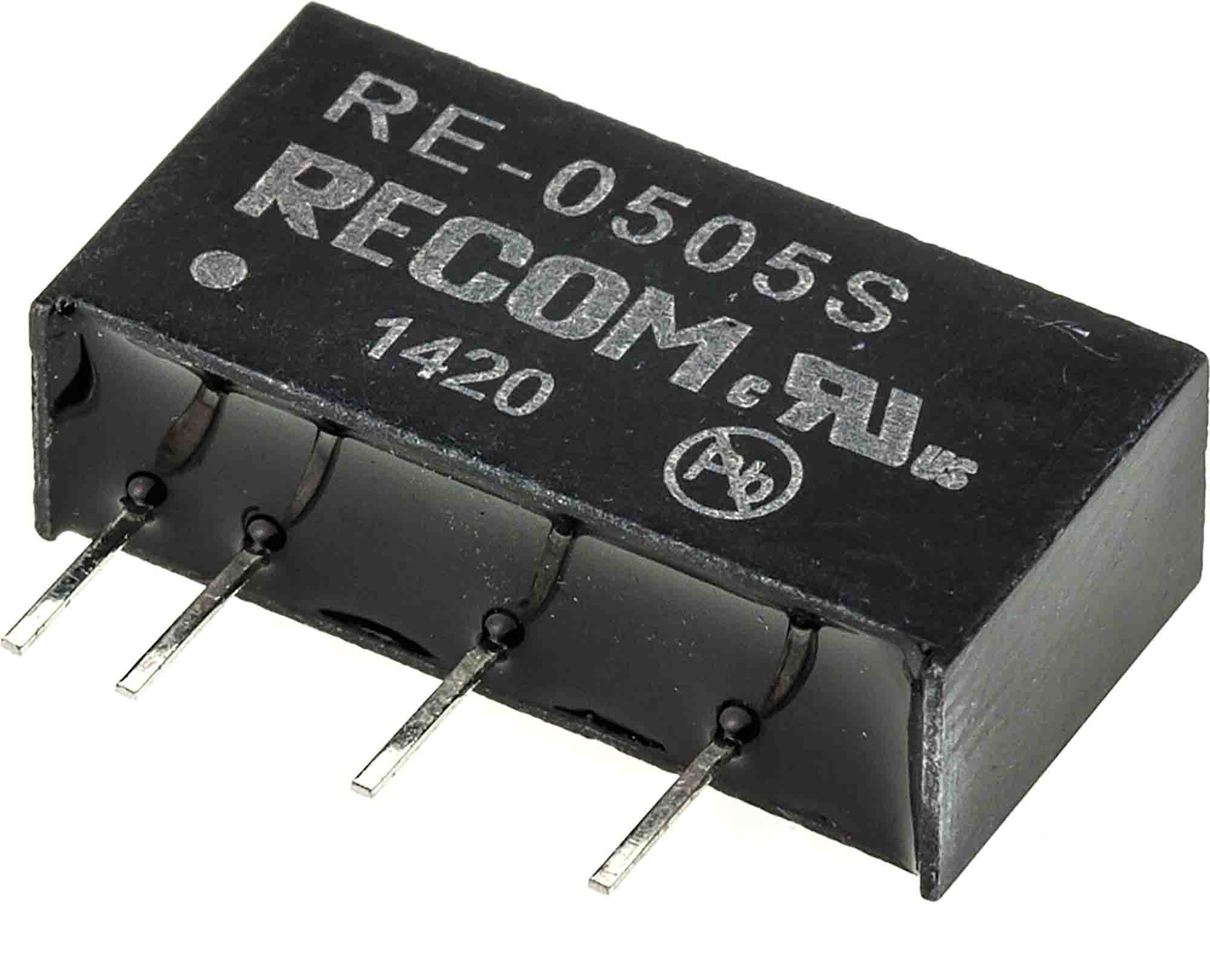 Recom RE DC-DC Converter, 5V dc/ 200mA Output, 4.5 → 5.5 V dc Input, 1W, Through Hole, +85°C Max Temp -40°C Min