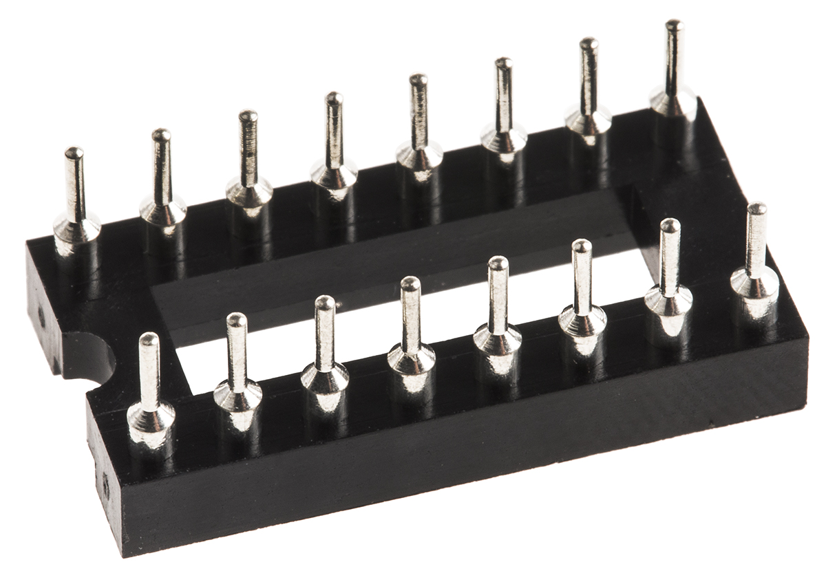 ASSMANN WSW 2.54mm Pitch Vertical 16 Way, Through Hole Turned Pin Open Frame IC Dip Socket, 3A