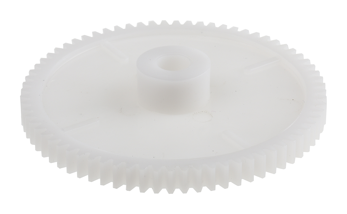 RS PRO POM 72 Teeth Spur Gear, 1 Module, 8mm Bore Diam, 72mm Pitch Diam, 18mm Hub Diam
