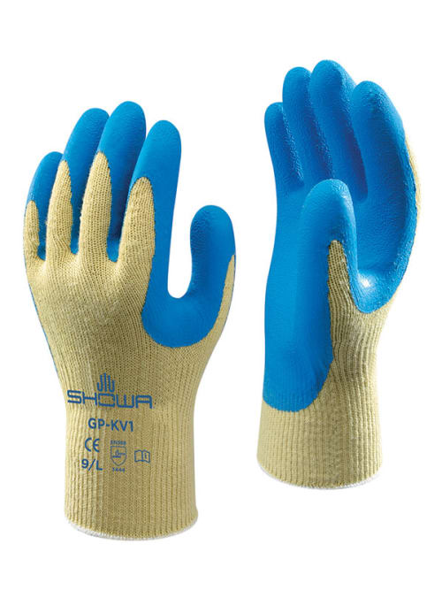 Showa GP-KV1 Yellow Kevlar Kevlar Glove, Size 10, Latex Coating