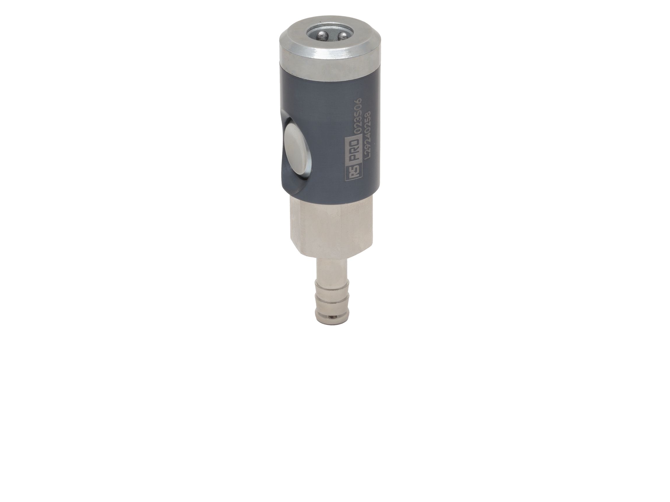 RS PRO Aluminium, Brass, Steel Female Pneumatic Quick Connect Coupling, 8mm Hose Barb