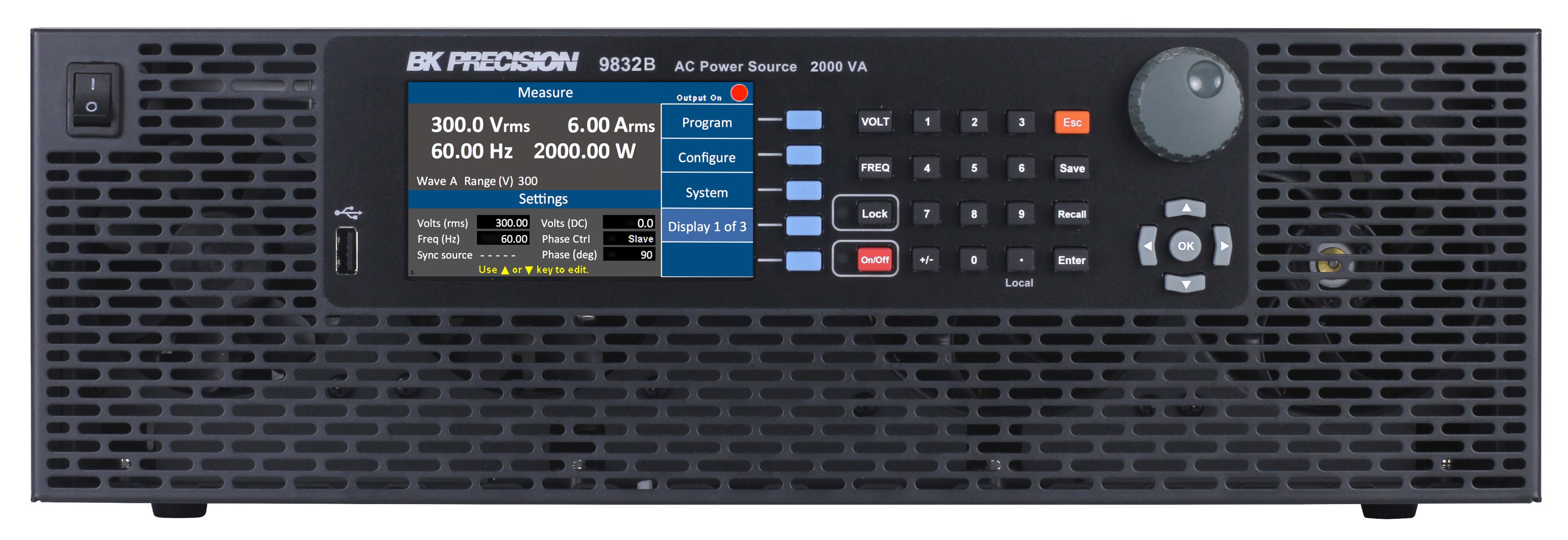 BK Precision 9832B Series Bench Power Supply, 0 → 300 V ac / 424V dc, 20A, 1-Output, 2kW