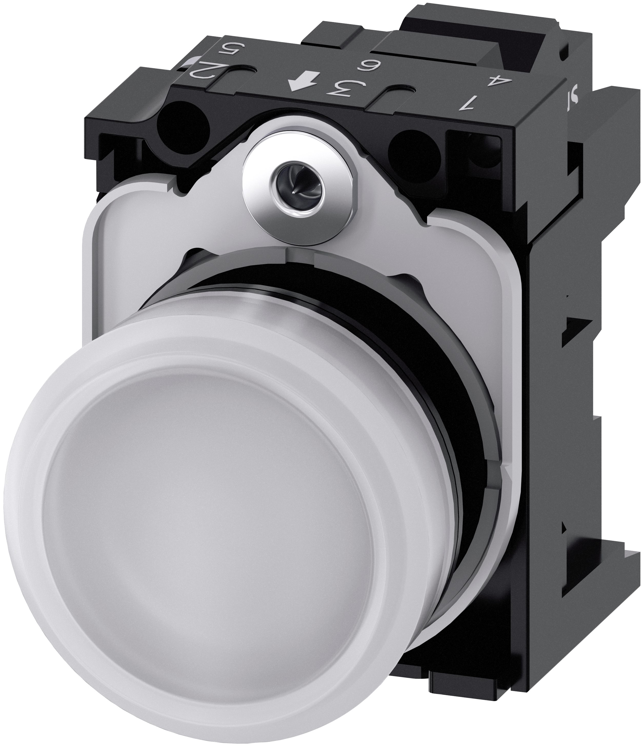 Siemens, SIRIUS ACT 3SU11, Panel Mount White LED Indicator, 22mm Cutout, Round, 230V ac