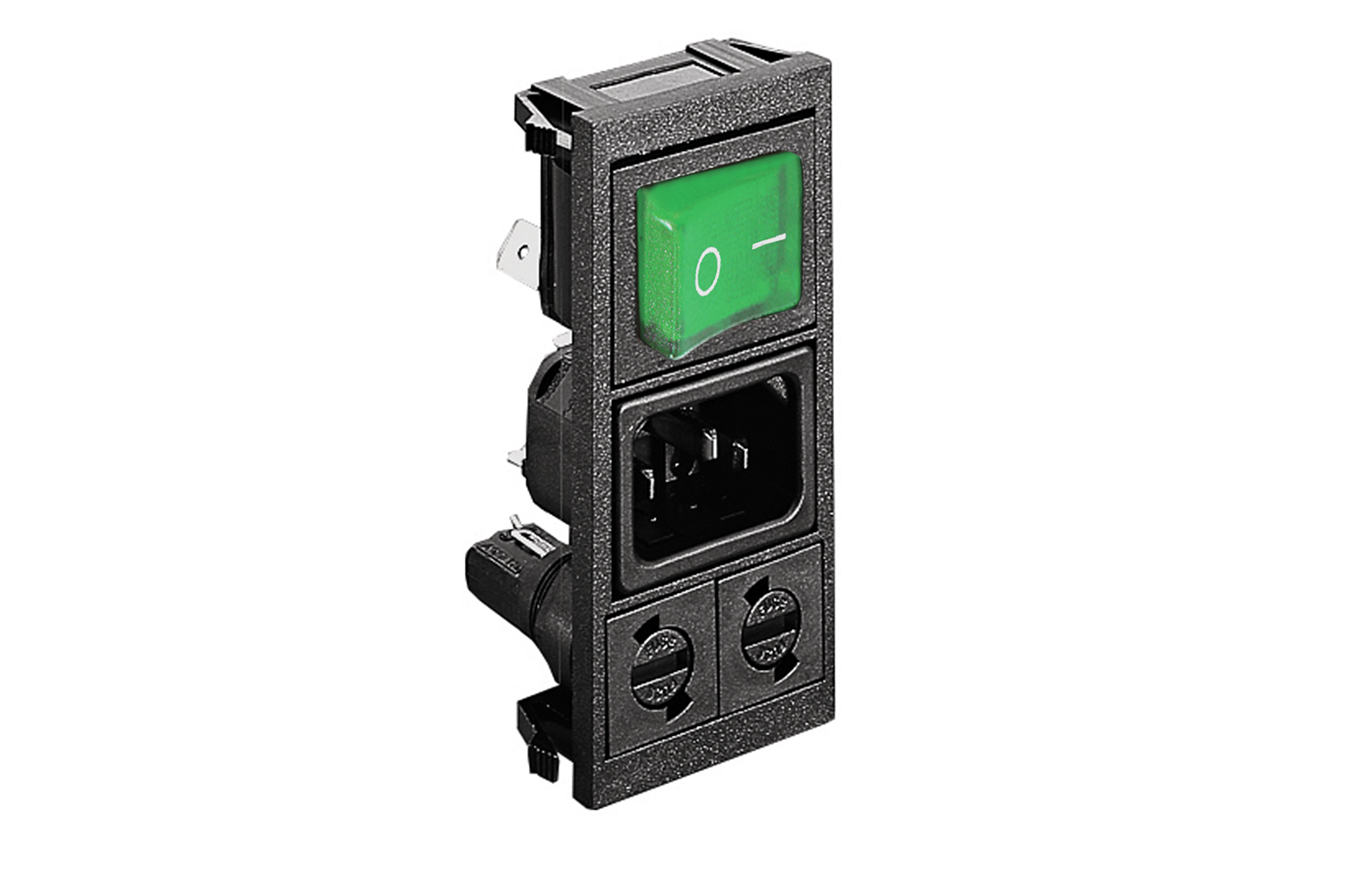 Bulgin C14 Vertical Panel Mount IEC Connector Male, 10A