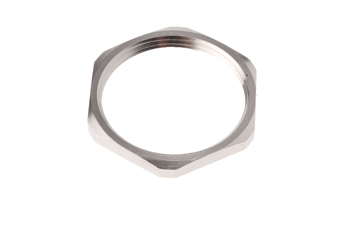 SIB Nickel Nickel Plated Brass Cable Gland Locknut, PG29 Thread