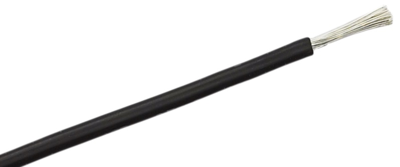 RS PRO Black 0.25mm² Hook Up Wire, 1, 25m, Silicone Rubber Insulation