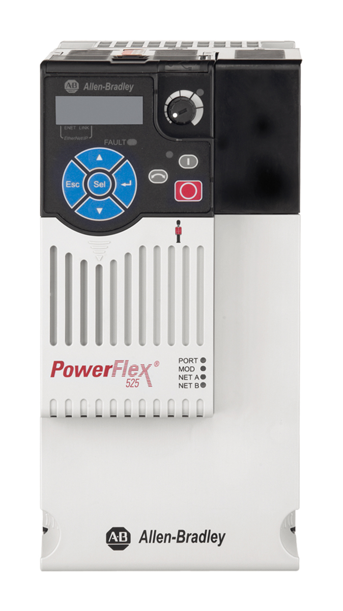 Allen Bradley Inverter Drive, 7.5 kW, 3 Phase, PowerFlex 525 Series 528 V 17 A