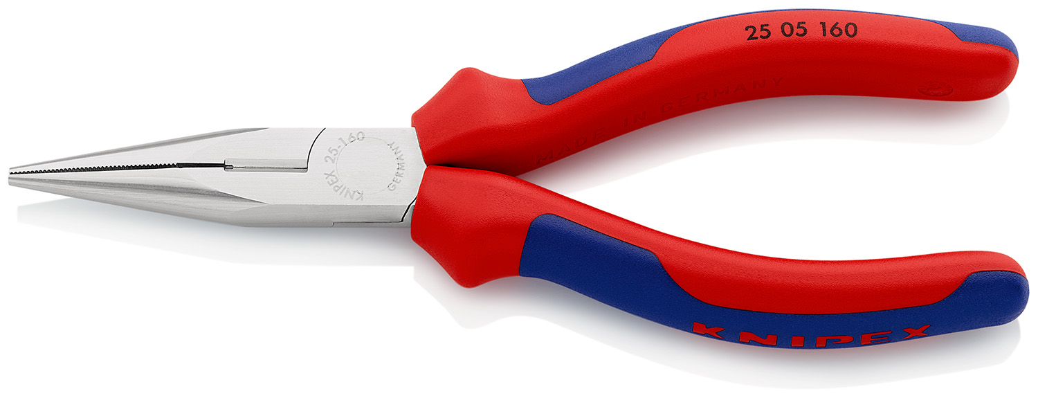 Knipex Long Nose Pliers, 160 mm Overall, Straight Tip, 50mm Jaw